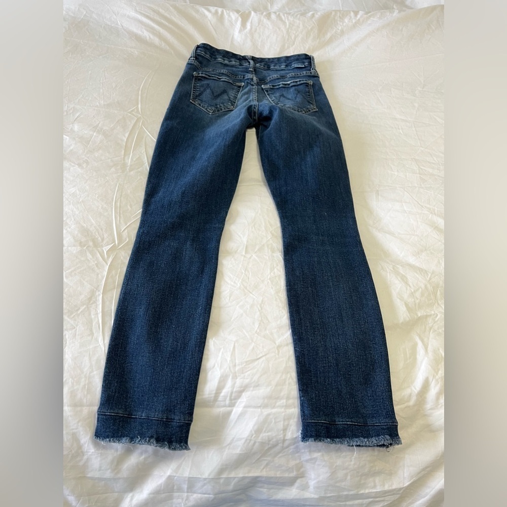 MOTHER Denim Undone Hem LOOKER Ankle Fray Skinny Jeans SZ 25 | Distressed - Picture 7 of 11